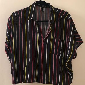 Forever 21 Collared crop top stripes